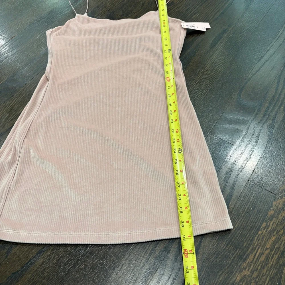 Victoria's Secret Slip Dress Womens Medium Pink Ribbed Velour Mini Bodycon